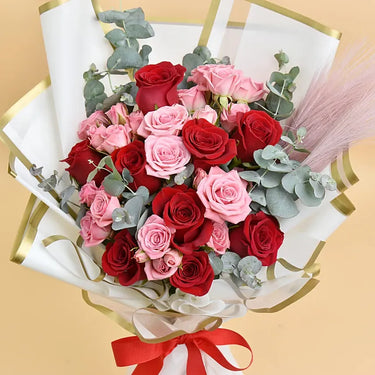 Red and Pink Roses Bouquet
